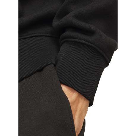 Sweat noir uni avec une coupe droite un col rond et des manches longues - Image 6
