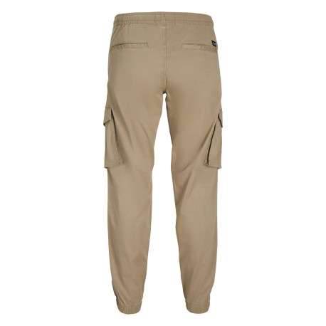 Pantalon Cargo Jpstkane Noah Cuffed Cargo en coton mélangé beige uni - Image 2