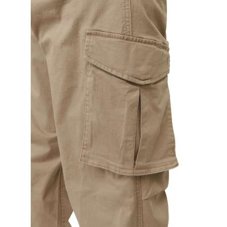 Pantalon Cargo Jpstkane Noah Cuffed Cargo en coton mélangé beige uni - Image 3