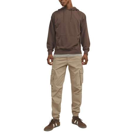 Pantalon Cargo Jpstkane Noah Cuffed Cargo en coton mélangé beige uni - Image 4
