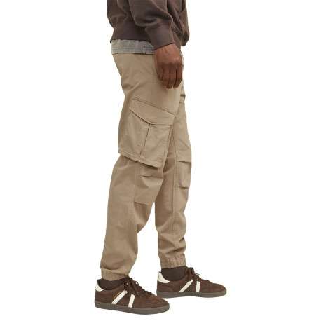 Pantalon Cargo Jpstkane Noah Cuffed Cargo en coton mélangé beige uni - Image 6