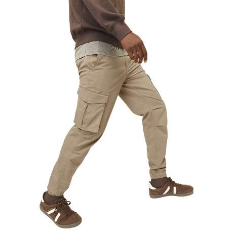 Pantalon Cargo Jpstkane Noah Cuffed Cargo en coton mélangé beige uni - Image 7