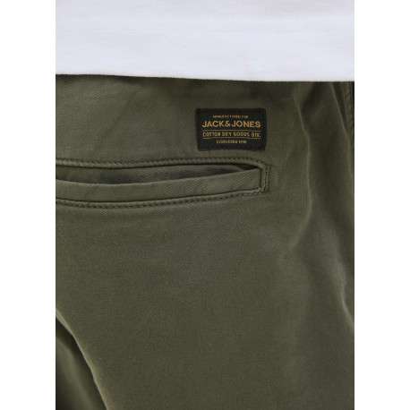 Pantalon Jogging Jpstkane Troy Cuffed Jogger Sn en coton kaki uni à coupe droite - Image 3