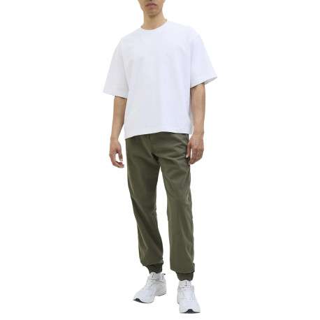 Pantalon Jogging Jpstkane Troy Cuffed Jogger Sn en coton kaki uni à coupe droite - Image 4