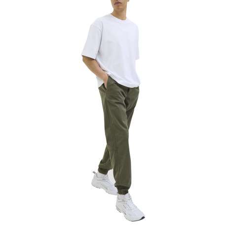 Pantalon Jogging Jpstkane Troy Cuffed Jogger Sn en coton kaki uni à coupe droite - Image 5