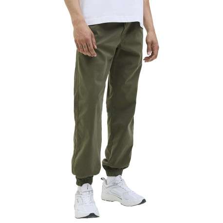 Pantalon Jogging Jpstkane Troy Cuffed Jogger Sn en coton kaki uni à coupe droite - Image 6