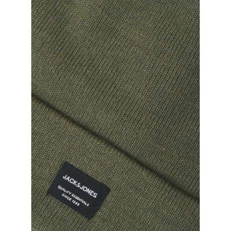 Bonnet kaki en maille piquée avec un patch iconique sur le revers - Image 3
