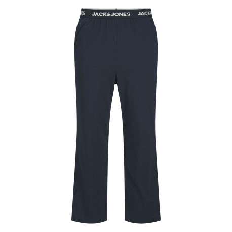 Pyjama Long en coton marine uni avec une coupe fermée avec un col rond - Image 2