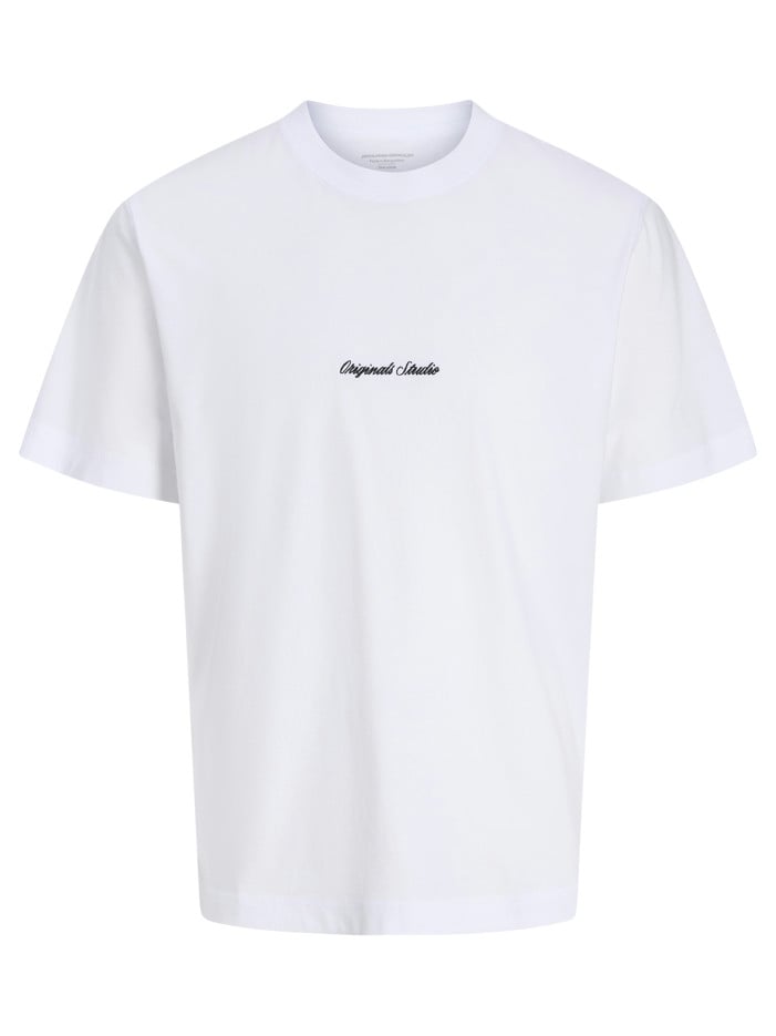 T-shirt en coton blanc uni...