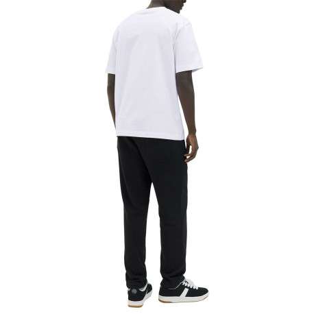 T-shirt en coton blanc uni avec une coupe droite et un col rond - Image 7
