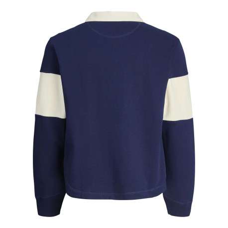 Polo en coton mélangé marine rayé avec une coupe droite et un col à revers - Image 6