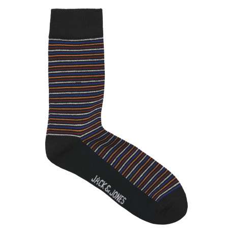 Lot de 3 paires de chaussettes hautes noires rayées avec une coupe haute - Image 3