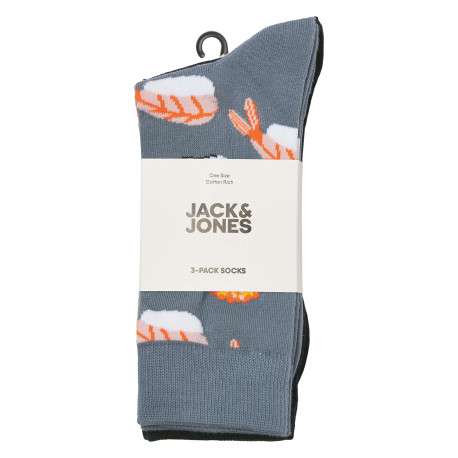 Lot de 3 paires de chaussettes hautes noires à motifs et avec une coupe haute - Image 2
