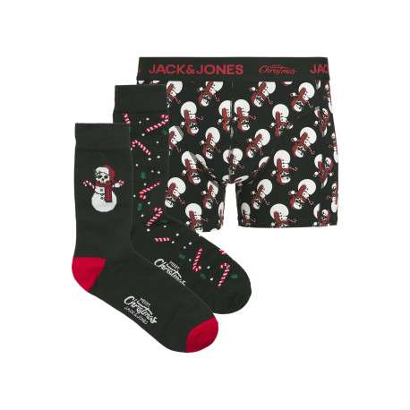 Coffret boxers classiques en coton mélangé noir à motifs avec une coupe fermée