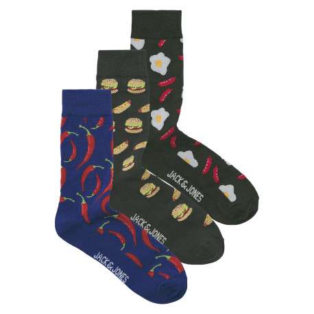 Lot de 3 paires de chaussettes hautes multicolores à motifs avec une coupe haute