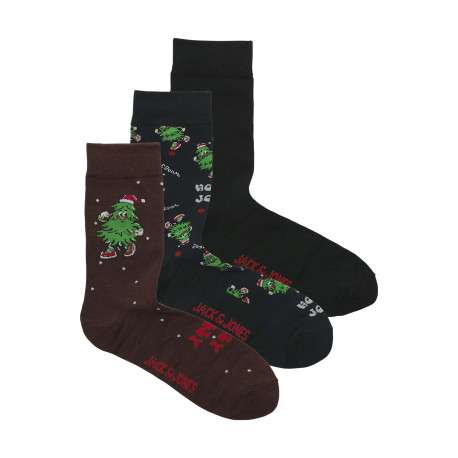 Lot de 3 paires de chaussettes hautes multicolores à motifs avec une coupe haute