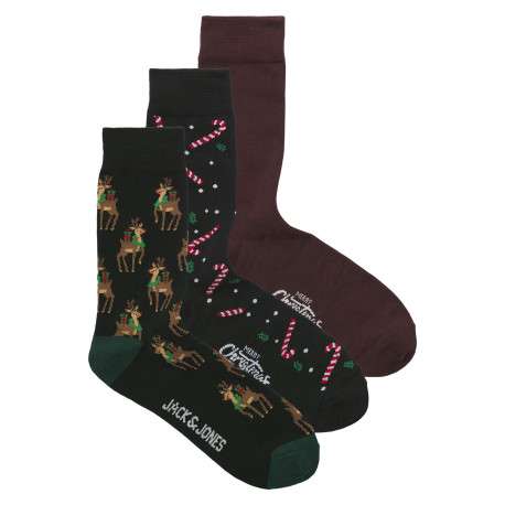 Lot de 3 paires de chaussettes hautes multicolores à motifs avec une coupe haute