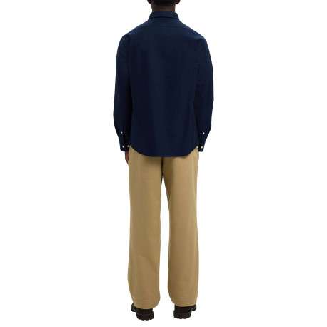 Chemise Rick en coton marine unie à coupe droite avec un col américain - Image 5
