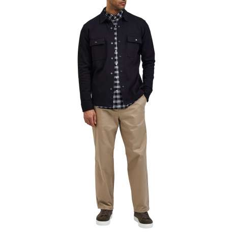 Surchemise Jackie noire en maille piquée avec coupe droite et col à revers - Image 3