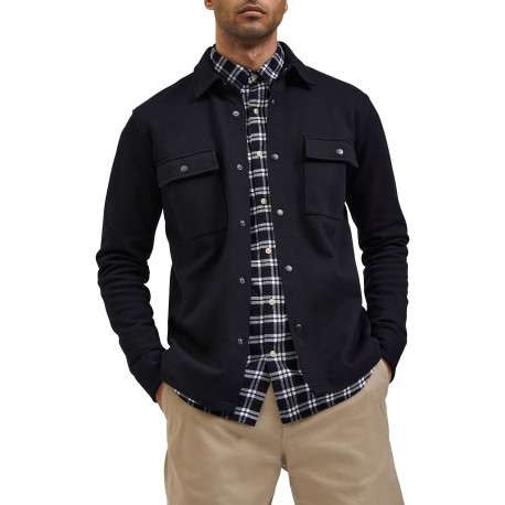 Surchemise Jackie noire en maille piquée avec coupe droite et col à revers - Image 6