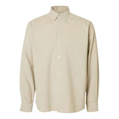 Chemise Danni Cord en coton biologique écrue en velours côtelé et col américain