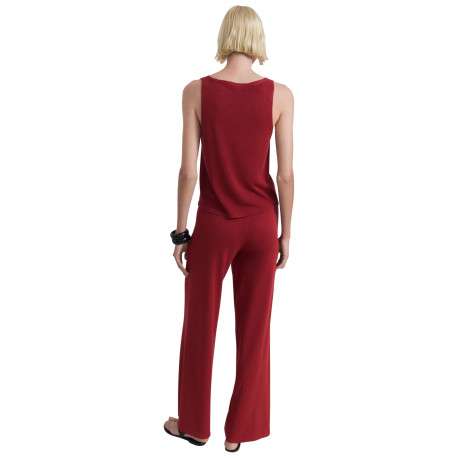 Pantalon jogging rouge uni avec un cordon de serrage et une coupe droite - Image 3