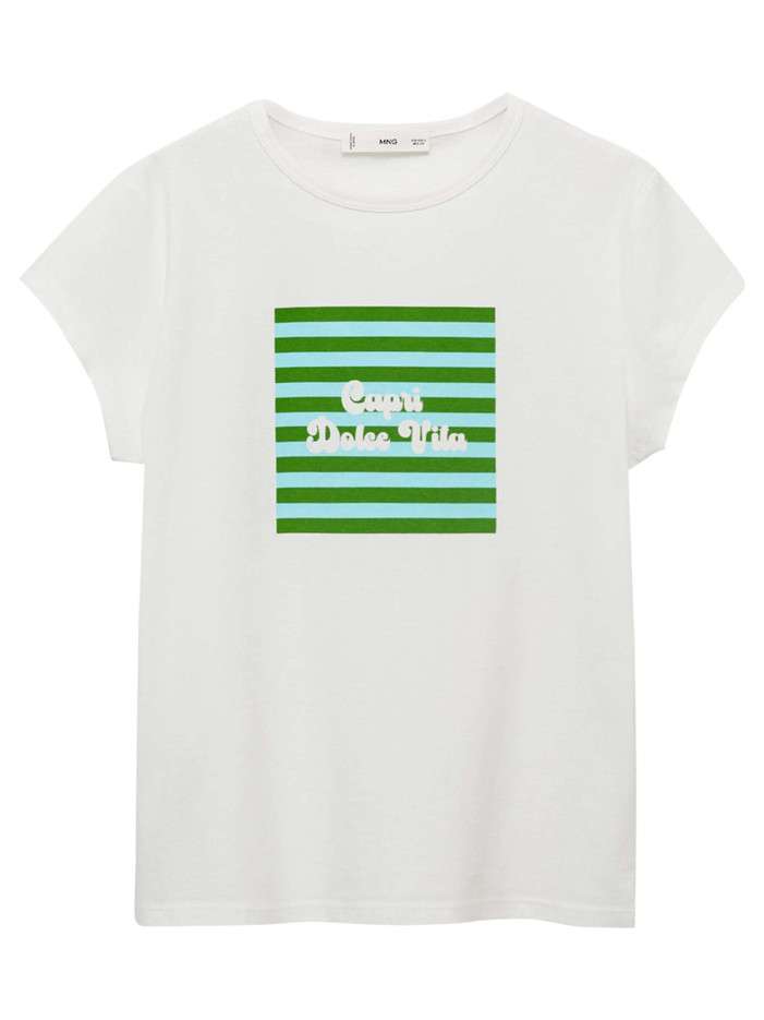 T-shirt en coton blanc...