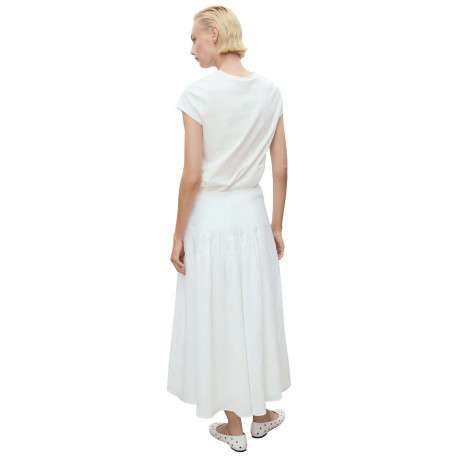 T-shirt en coton blanc imprimé avec un col rond et une coupe droite - Image 3