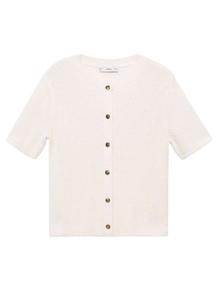 Gilet en coton écru uni...