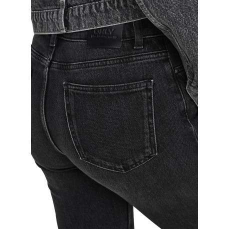 Jean en coton noir avec des passants à la taille et une coupe droite - Image 4