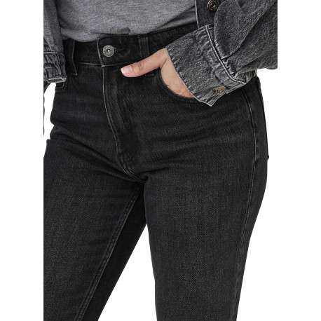 Jean en coton noir avec des passants à la taille et une coupe droite - Image 5