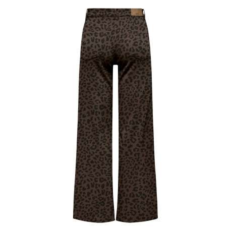Pantalon en coton marron imprimé léopard avec une coupe bootcut - Image 4