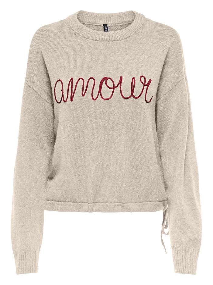 Pull écru uni avec un col...