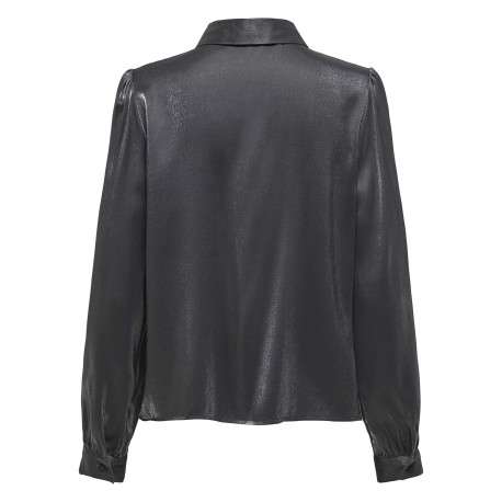 Chemisier anthracite uni avec une coupe droite à col français et des boutons - Image 2