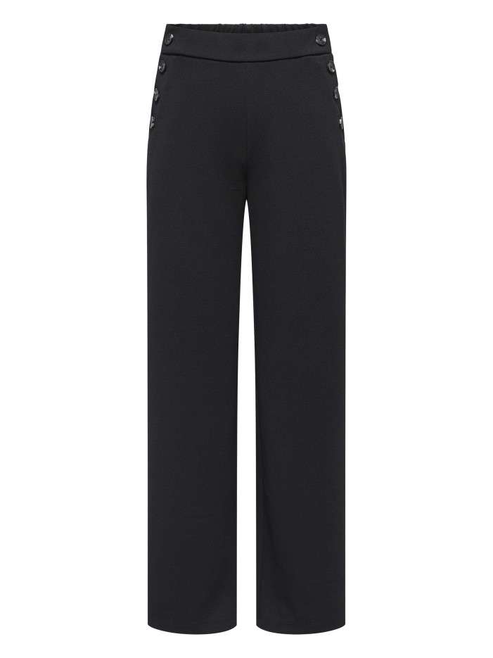 Pantalon chino noir uni...