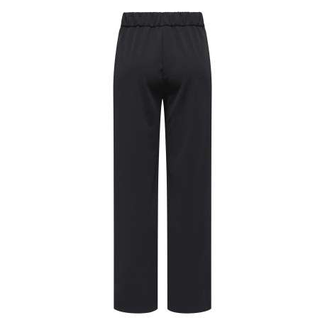 Pantalon chino noir uni avec une coupe droite et une taille élastiquée - Image 2