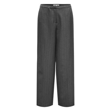 Pantalon chino gris uni avec une coupe droite et des poches à l'arrière