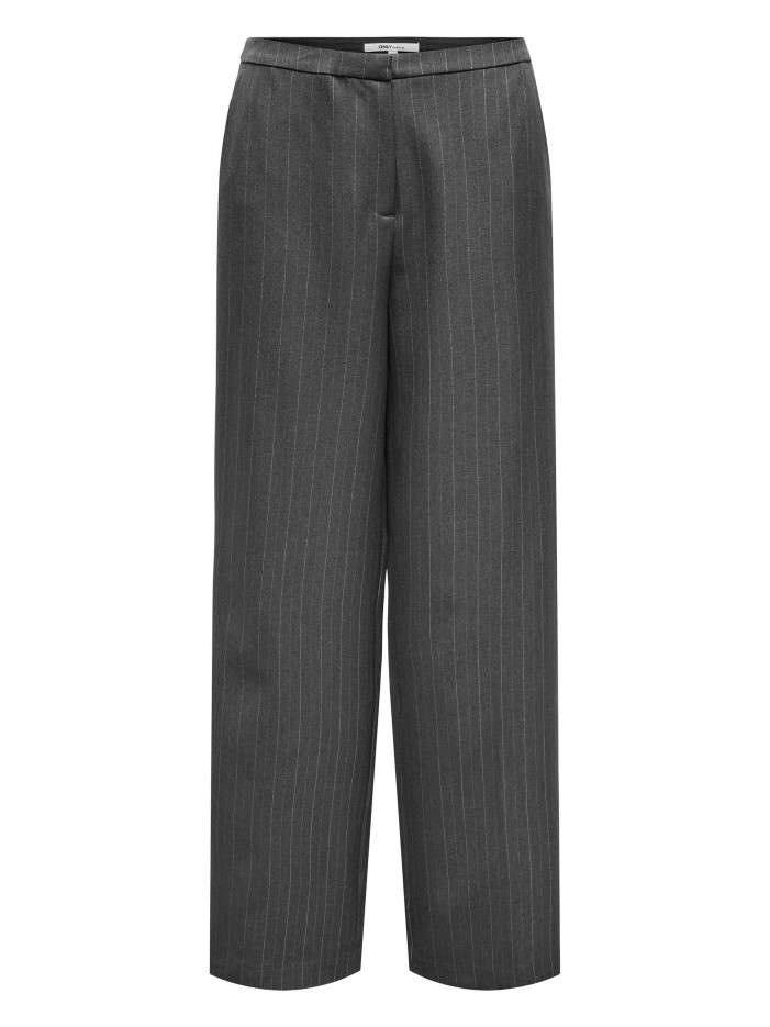 Pantalon chino gris uni...