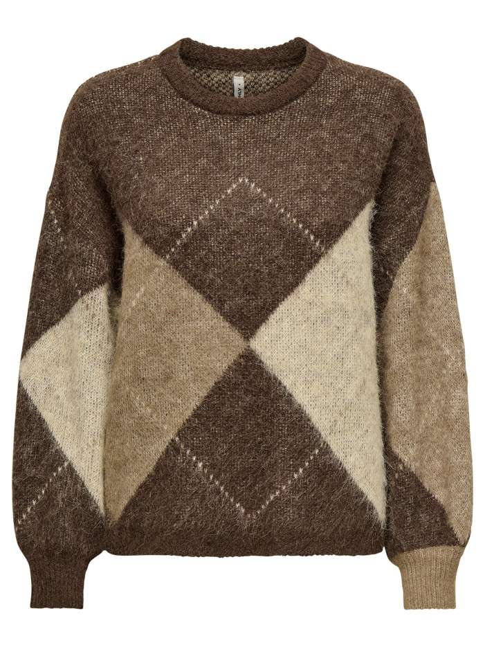Pull brun imprimé avec une...