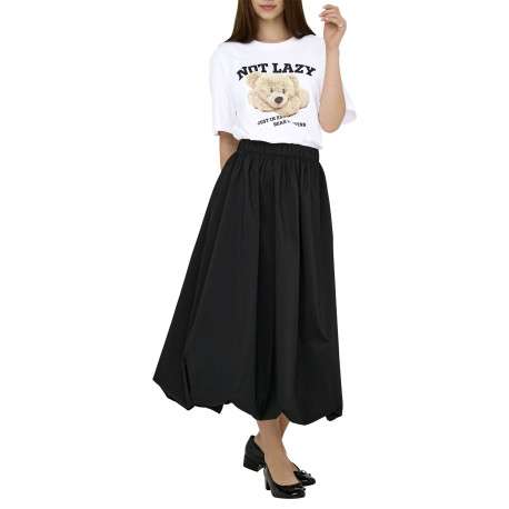 T-shirt en coton biologique blanc imprimé avec une coupe droite à col rond - Image 5