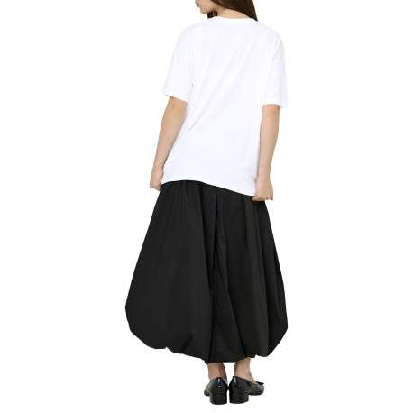 T-shirt en coton biologique blanc imprimé avec une coupe droite à col rond - Image 6