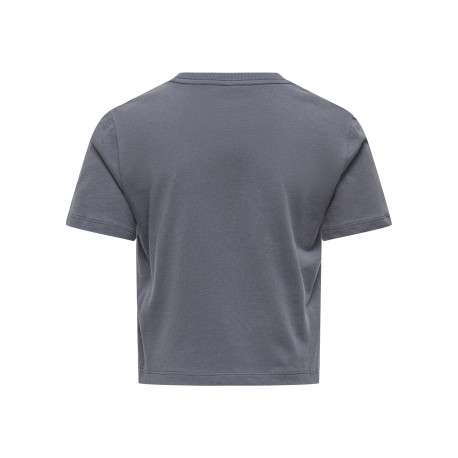 T-shirt en coton anthracite imprimé avec une coupe droite à col rond - Image 2