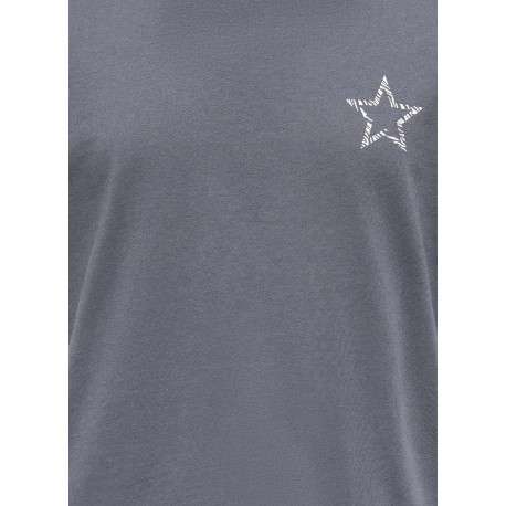 T-shirt en coton anthracite imprimé avec une coupe droite à col rond - Image 3