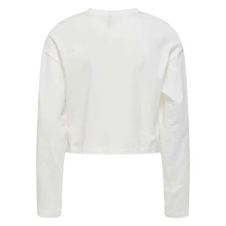 T-shirt en coton biologique blanc uni avec une coupe droite à col rond - Image 2