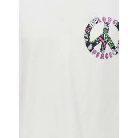T-shirt en coton biologique blanc uni avec une coupe droite à col rond - Image 3