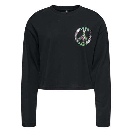 T-shirt en coton biologique noir uni avec une coupe droite et un col rond
