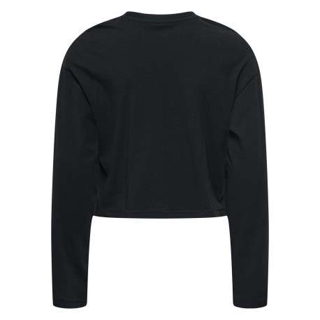 T-shirt en coton biologique noir uni avec une coupe droite et un col rond - Image 2