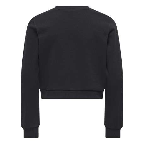 Sweat noir uni avec une coupe droite à col rond et des manches longues - Image 2