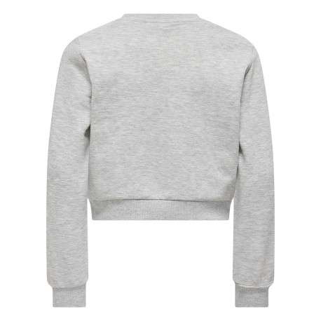 Sweat gris uni avec une coupe droite à col rond et des manches longues - Image 2