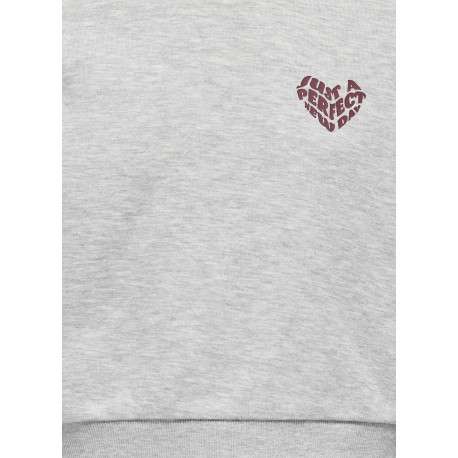 Sweat gris uni avec une coupe droite à col rond et des manches longues - Image 3